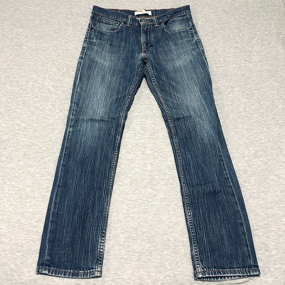 Levis 511 Jeans Skinny Mens 31x32 Blue Distressed Light Wash Cotton blend pant